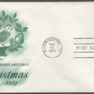 Scott# 1445 "PARTRIDGE IN A PEAR TREE" ARTCRAFT FIRST DAY COVER