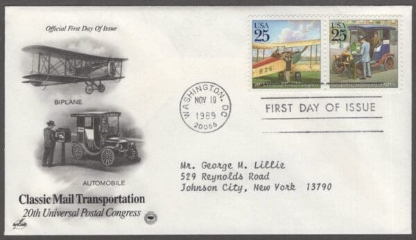 Scott# 2434-37 "CLASSIC MAIL TRANSPORTATION" (2) ARTCRAFT FIRST DAY COVERS - Image 2