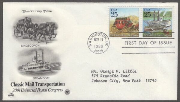 Scott# 2434-37 "CLASSIC MAIL TRANSPORTATION" (2) ARTCRAFT FIRST DAY COVERS