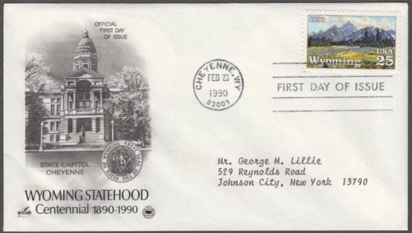 Scott# 2444 "WYOMING STATEHOOD 100 YEARS" ARTCRAFT FIRST DAY COVER