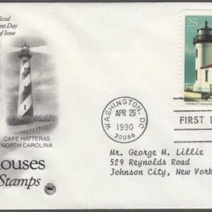 Scott# 2470-74 "LIGHTHOUSES" (3) ARTCRAFT FIRST DAY COVERS