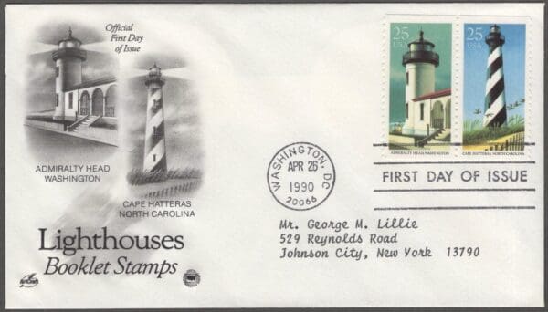 Scott# 2470-74 "LIGHTHOUSES" (3) ARTCRAFT FIRST DAY COVERS