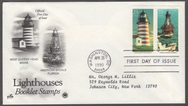 Scott# 2470-74 "LIGHTHOUSES" (3) ARTCRAFT FIRST DAY COVERS - Image 2