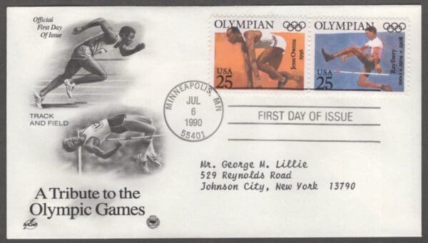 Scott# 2496-2500 "OLYMPIANS" (3) ARTCRAFT FIRST DAY COVER