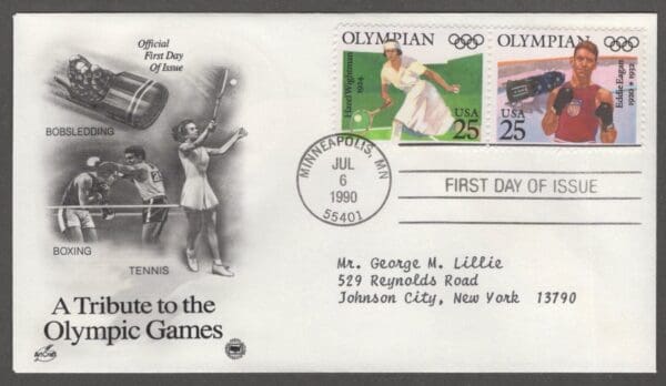 Scott# 2496-2500 "OLYMPIANS" (3) ARTCRAFT FIRST DAY COVER - Image 2