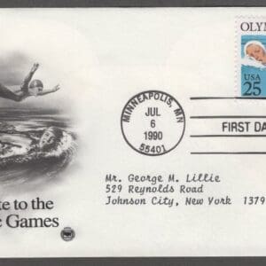 Scott# 2496-2500 "OLYMPIANS" (3) ARTCRAFT FIRST DAY COVER - Image 3