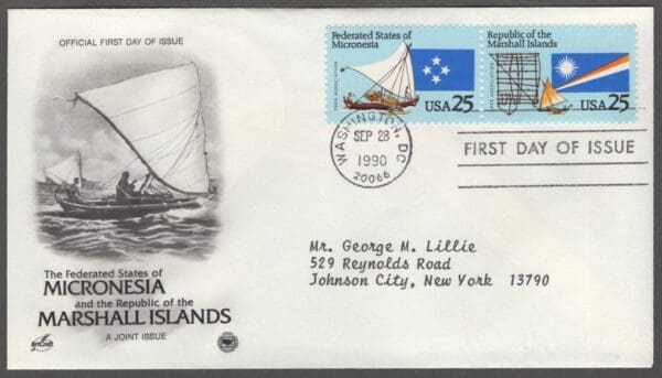 Scott# 2506-07 "MICRONESIA - MARSHALL ISLANDS" ARTCRAFT FIRST DAY COVER