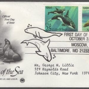 Alternative view of Scott# 2508-11 "SEA CREATURES" ARTCRAFT FIRST DAY COVERS (2) SPECIAL CANCEL