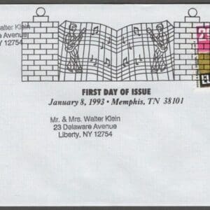 SCOTT# 2721 "ELVIS" LOCAL POSTAL FDC WITH SPECIAL FIRST DAY CANCEL