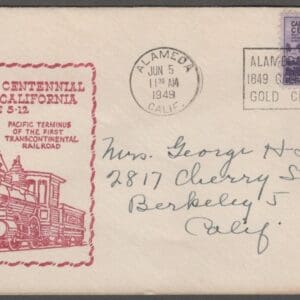 Scott# 954 "CALIFORNIA GOLD" 100 YEARS" CENTENNIAL - ALAMEDA STAMP CLUB