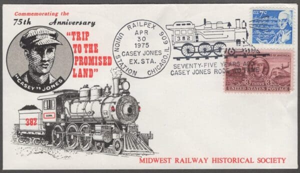 Scott# 993 "RAILROAD ENGINEERS OF AMERICA" COVER FOR 75 YEAR ANNIVERSARY - RAILPEX