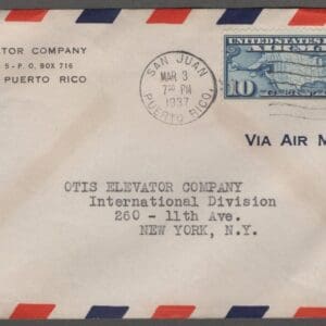 Scott# C7 "MAP of the UNITED STATES" COMMERCIAL AIRMAIL COVER