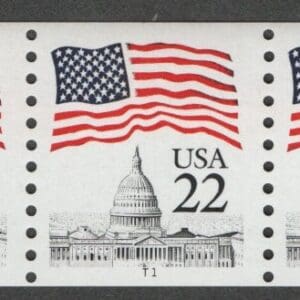 Scott# 2115C "FLAG OVER CAPITAL" MNH PNC5, PLATE #T1 (TEST)