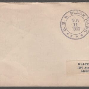 Scott# 707 "WASHINGTON" ON COVER WITH U.S.S. BLACK HAWK AND ASIATIC STA. MANILA P.I. CANCELS