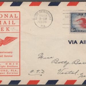 Scott# C23 "AMERICAN EAGLE" NAT'L AIRMAIL WEEK 20th ANNIVERSARY FIRST FLIGHT COVER