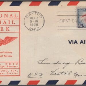Scott# C23 "AMERICAN EAGLE" NAT'L AIRMAIL WEEK 20th ANNIVERSARY FIRST FLIGHT COVER