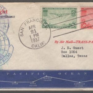 Scott# C21- C22 "CHINA CLIPPER" 1st FLIGHT FAM 14 SAN FRANCISCO CA TO MACAO