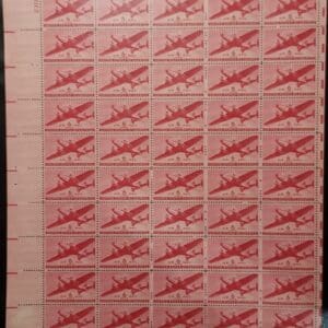 Scott# C25 "TWIN-MOTORED TRANSPORT" MNH SHEET (50) NICELY CENTERED