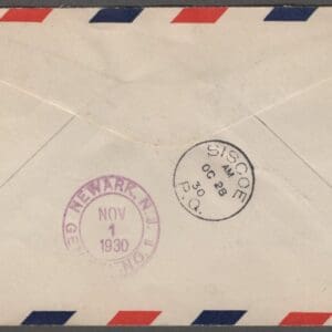 Alternative view of Scott#s C3 CANADA FIRST TRIP via AIRMAIL - AMOS P.Q. to SISCOE, P.Q. OCTOBER 1930