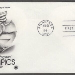 Scott# 2528 "FLAG & OLYMPIC RINGS" ARTCRAFT FIRST DAY COVER