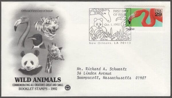 Scott# 2707 "FLAMINGO" WILD ANIMALS FIRST DAY COVER