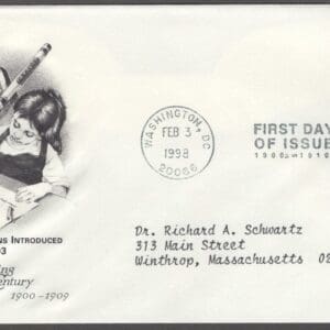 Scott# 3182d CELEBRATE THE CENTURY CRAYOLA CRAYONS FIRST DAY COVER