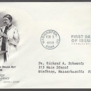 Scott# 3182f CELEBRATE THE CENTURY PURE FOOD & DRUG ACT FIRST DAY COVER