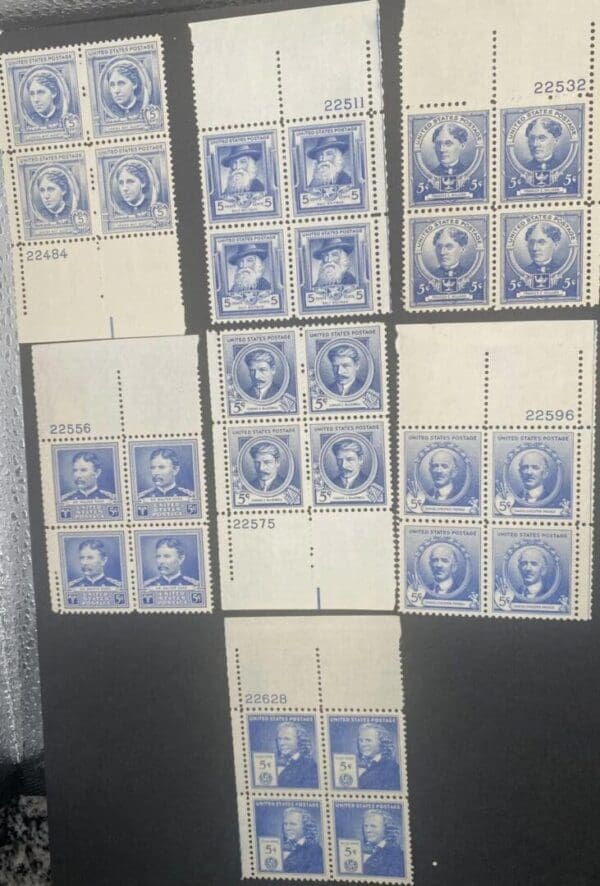 Scott# 859-893 "FAMOUS AMERICANS" MNH COMPLETE SET of (35) PLATE BLOCKS (4) - Image 4