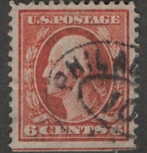 Scott# 379 "WASHINGTON" PERF 12, USED, PHILLY DOUBLE OVAL CANCEL