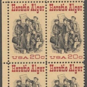Scott# 2010 "HORATIO ALGER - AUTHOR" ZIP BLOCK (4) MNH