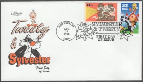 Scott# 3204/1727 "SYLVESTER and TWEETY - LOONEY TUNES" ARTMASTER UNADDRESSED FIRST DAY COVER