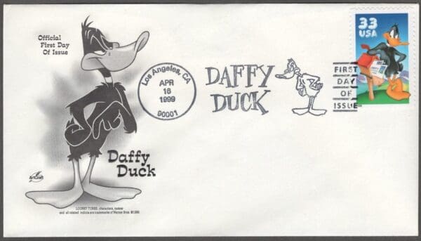 Scott# 3306 "DAFFY DUCK - LOONEY TUNES" ARTMASTER UNADDRESSED FIRST DAY COVER