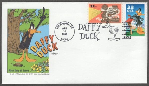 Scott# 3306/1727 "DAFFY DUCK - LOONEY TUNES" ARTMASTER UNADDRESSED FIRST DAY COVER