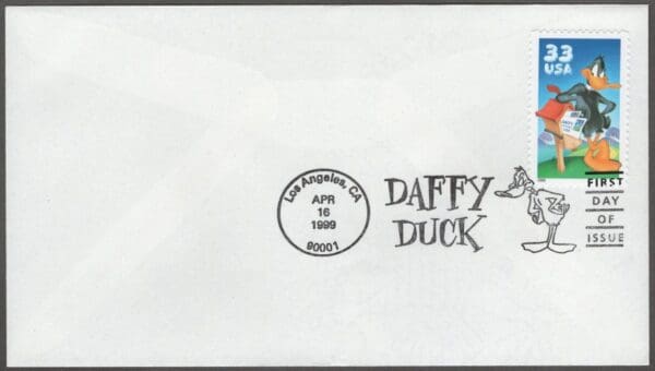 Scott# 3306 "DAFFY DUCK - LOONEY TUNES" UNADDRESSED FIRST DAY COVER