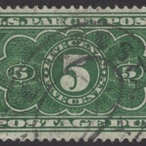 Scott# JQ3 "PARCEL POSTAGE DUE" USED, BOSTON DOUBLE OVAL CANCEL