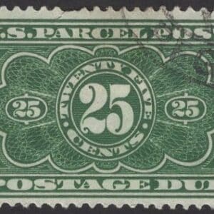 Scott #JQ5 "PARCEL POST DUE" USED, PARTIAL DOUBLE OVAL CANCEL