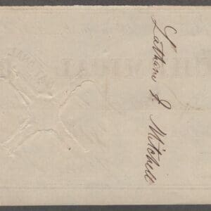 Alternative view of Scott# R15c REVENUE on N.Y. CHEMICAL NAT'L BANK CHECK DEC 19TH 1867 DEPOSIT CANCEL