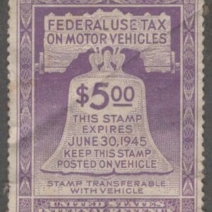 Scott# RV30 "MOTOR VEHICLE TAX STAMP" USED