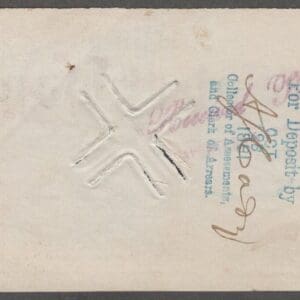 Alternative view of Scott# R152 REVENUE on N.Y. CHEMICAL BANK CHECK OCT 28TH 1881 DEPOSIT CANCEL