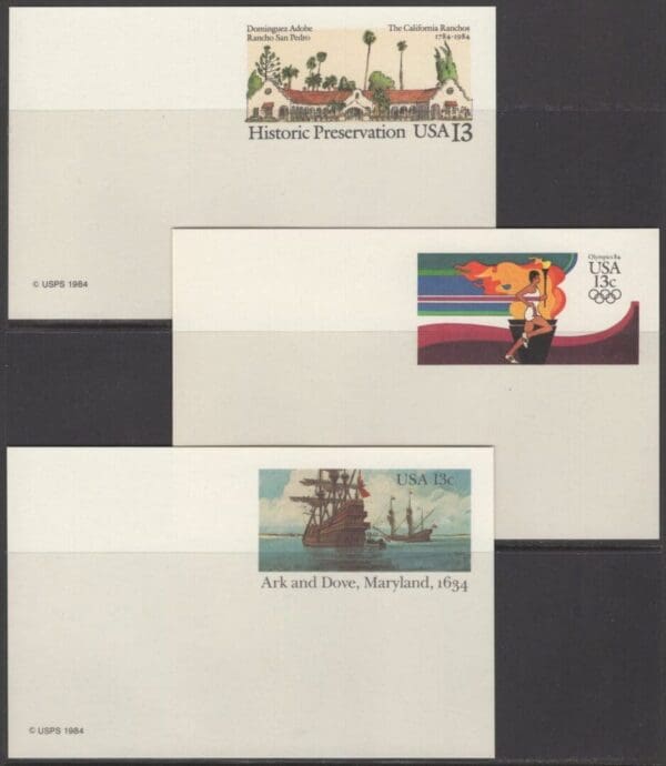 1984 U.S.P.S. POSTAL STATIONARY LOT (5) ITEMS