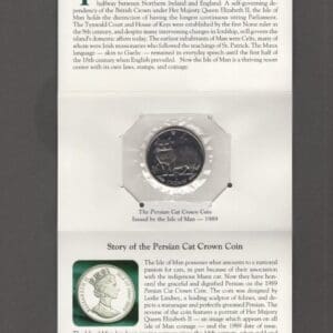 1989 ISLE of MAN "PERSIAN CAT" 1 CROWN COMMEMORATIVE COIN "BU" SEALED - Image 3