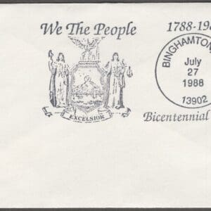 Alternative view of Scott# 2346 "NEW YORK STATEHOOD" PLATE BLOCK (4) MNH WITH BICENTENNIAL COVER