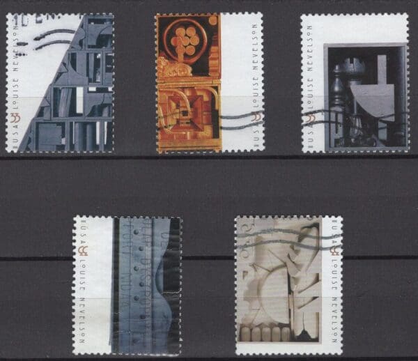 Scott# 3379-83 "LOUISE NEVELSON - SCULPTOR" USED SINGLES SET (5)