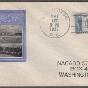 Scott# 794 "ANNAPOLIS NAVAL ACADEMY" FIRST DAY COVER, WASHINGTON D.C. CANCEL