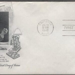 Scott# 960 "WILLIAM A WHITE" ON ARTCRAFT UNADDRESSED FDC