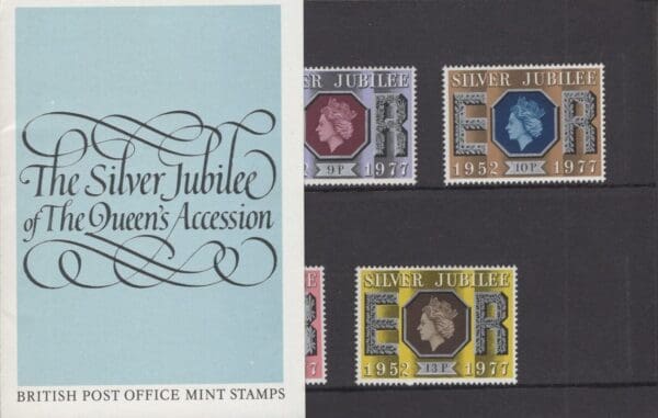 GB/UK THE SILVER JUBILEE SET (5) MNH IN PRESENTATION FOLIO - Image 2