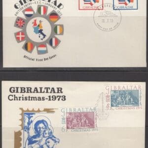 GIBRALTAR LOT OF (6) FIRST DAY COVERS + (2) BONUS POST CARDS - Image 3