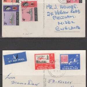 GIBRALTAR LOT OF (6) FIRST DAY COVERS + (2) BONUS POST CARDS - Image 4