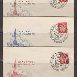 GREAT BRITAIN 43rd PHILATELIC CONGRESS 1961 (3) BLACKPOOL COVERS LOT