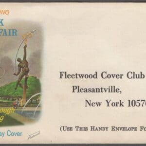 1964-65 FLEETWOOD N.Y. WORLDS FAIR REPLY ENVELOPE TO FDC DEALER
